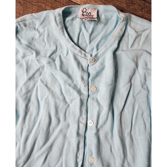 Vintage Lily Pulitzer Aqua Button Up Cardigan - Picture 4 of 7